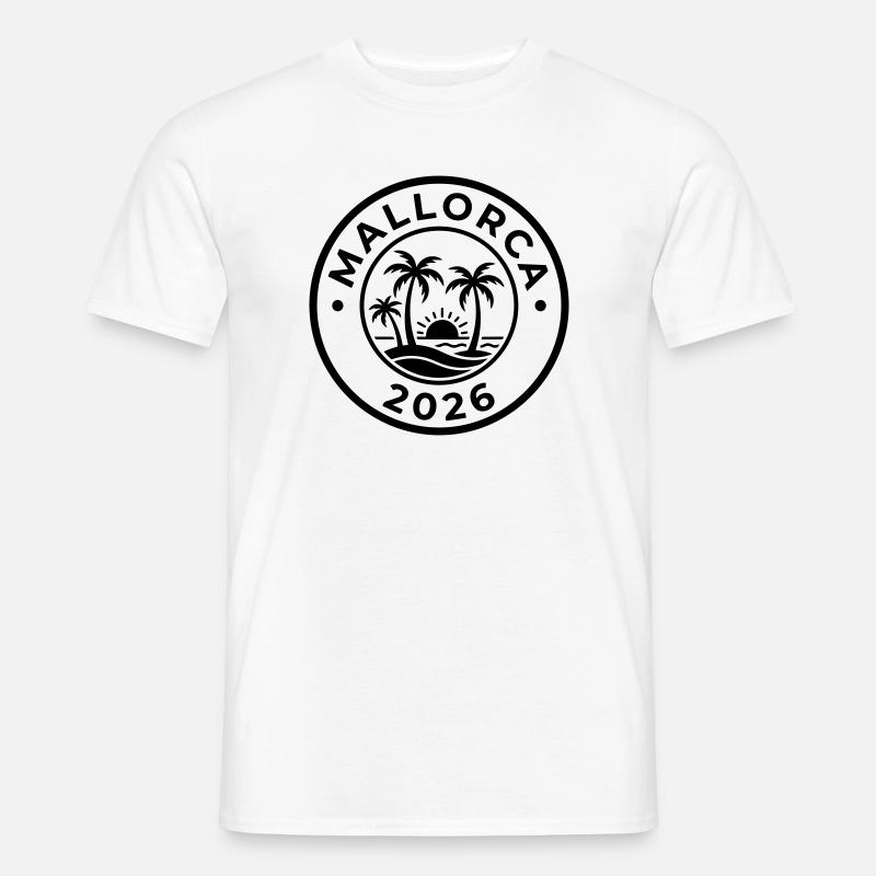 Mallorca 2026 Palmen - Männer T-Shirt - Weiß