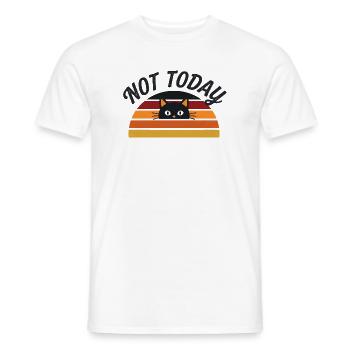 Not Today - Morgenmuffel Katzen Retro Design - Männer T-Shirt - Weiß - Vorne - AI Model Male 178 dark (178cm)