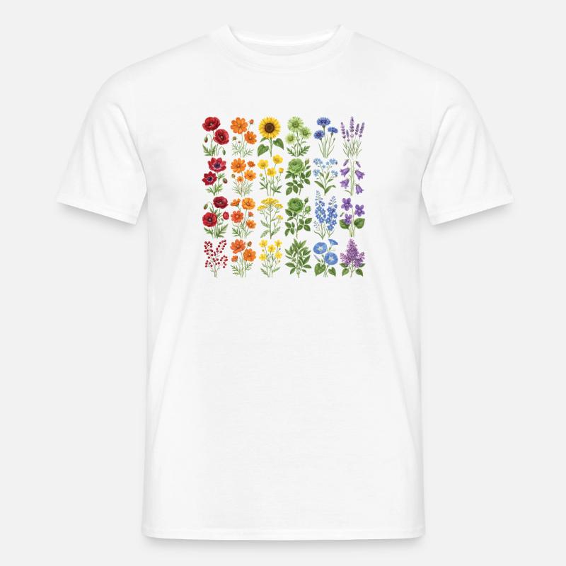LGBTQ-Pride-Monat – Regenbogenblumen - Männer T-Shirt - Weiß