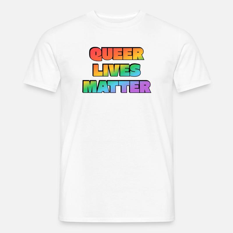Queer Lives Matter Regenbogen - Männer T-Shirt - Weiß