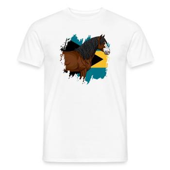 La tête du cheval d'Abaco et le drapeau de Bahamas - T-shirt homme - blanc - Devant - AI Model Male 178 dark (178cm)