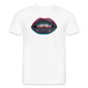 Dotted neon lips - Men's T-Shirt - white - Front - AI Model Male 178 dark (178cm)