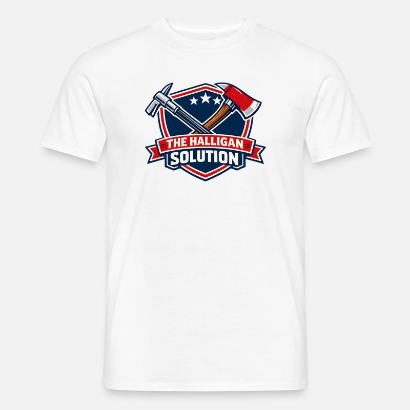 Halligan Solution Schild Grafik - Männer T-Shirt - Weiß