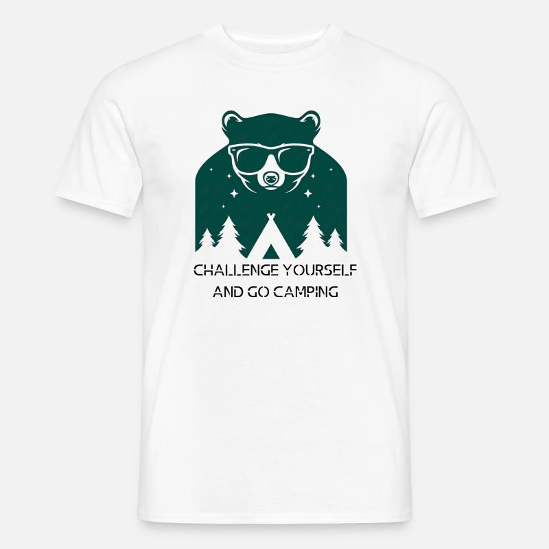 Challenge yourself and go camping - Men's T-Shirt - white