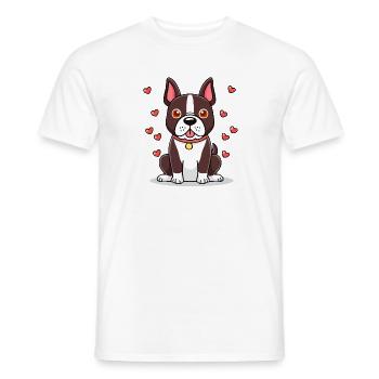 Boston Terrier (bande dessinée) - T-shirt homme - blanc - Devant - AI Model Male 178 dark (178cm)