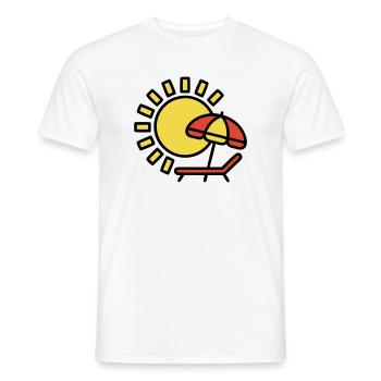 Beach lounger Sun Parasol Summer holiday - Men's T-Shirt - white - Front - AI Model Male 178 dark (178cm)