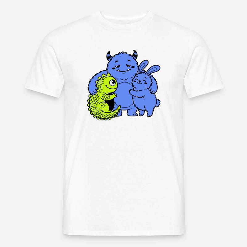 Niedliche Monster - Männer T-Shirt - Weiß