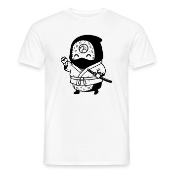 Sushi Samurai Kawaii - T-shirt homme - blanc - Devant - AI Model Male 178 dark (178cm)