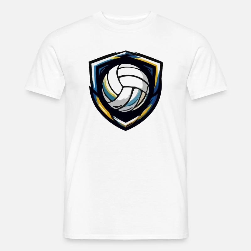 Volleyball Schild Emblem - Männer T-Shirt - Weiß