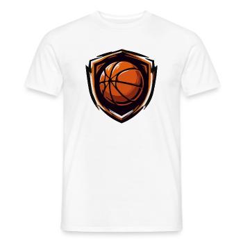 Basketball Shield Emblem Orange - Männer T-Shirt - Weiß - Vorne - AI Model Male 178 dark (178cm)