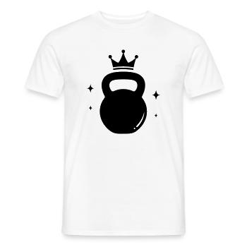 Kettlebell Queen – Fitness Krone - Männer T-Shirt - Weiß - Vorne - AI Model Male 178 dark (178cm)
