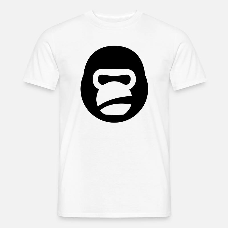 Gorilla Kettlebell – Gym Beast Logo - Männer T-Shirt - Weiß