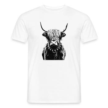 Punk Scotland Highland Cattle - T-shirt homme - blanc - Devant - AI Model Male 178 dark (178cm)