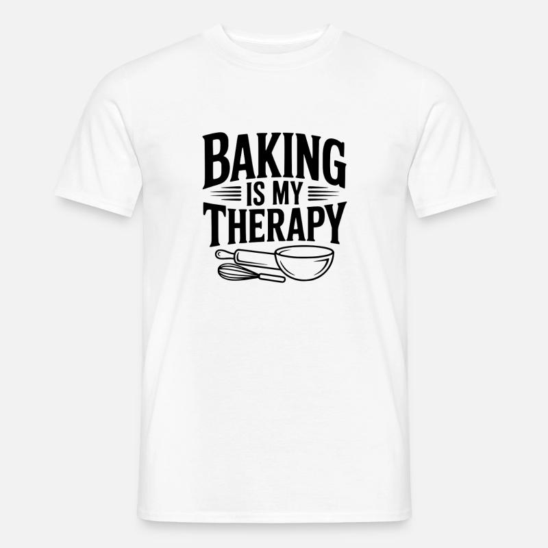 Baking Is My Therapy - Men's T-Shirt - white