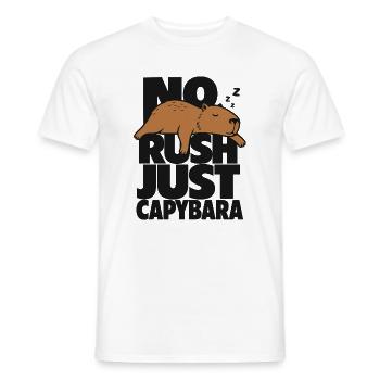 No Rush Just Capybara - Men's T-Shirt - white - Front - AI Model Male 178 dark (178cm)