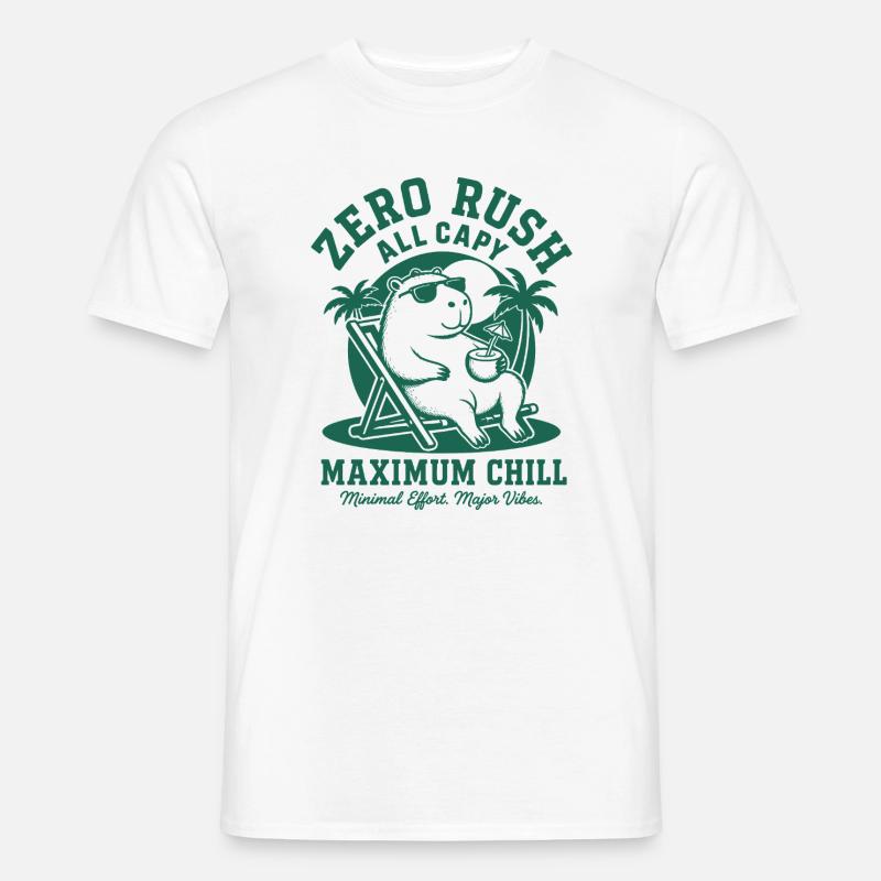 Zero Rush Capybara Chill - Männer T-Shirt - Weiß