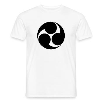 Vintage Oriental Black Kobayakawa Japan Mon Kamon - Men's T-Shirt - white - Front - AI Model Male 178 dark (178cm)