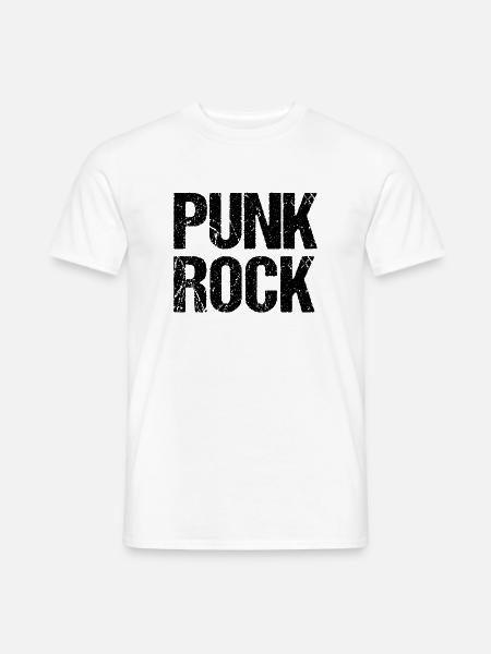 Distressed Punk Rock Logo-Design - Männer T-Shirt - Weiß