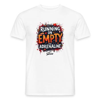 Laufend auf Leere und Adrenalin - Männer T-Shirt - Weiß - Vorne - AI Model Male 178 dark (178cm)