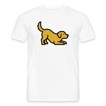 Spielender Hund Golden Retriever Labrador Welpe - Männer T-Shirt - Weiß - Vorne - AI Model Male 178 dark (178cm)