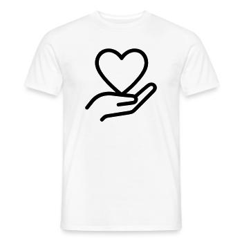 Hand Heart - Men's T-Shirt - white - Front - AI Model Male 178 dark (178cm)