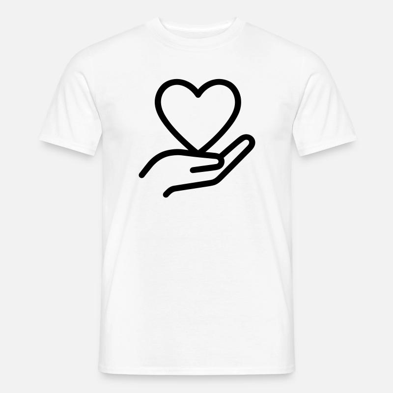 Hand Herz - Männer T-Shirt - Weiß