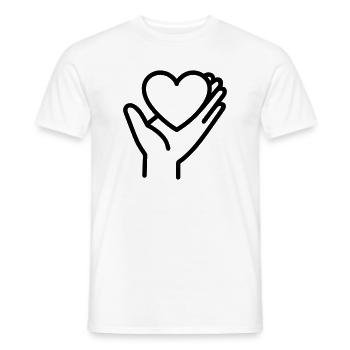 Hand Heart - Men's T-Shirt - white - Front - AI Model Male 178 dark (178cm)