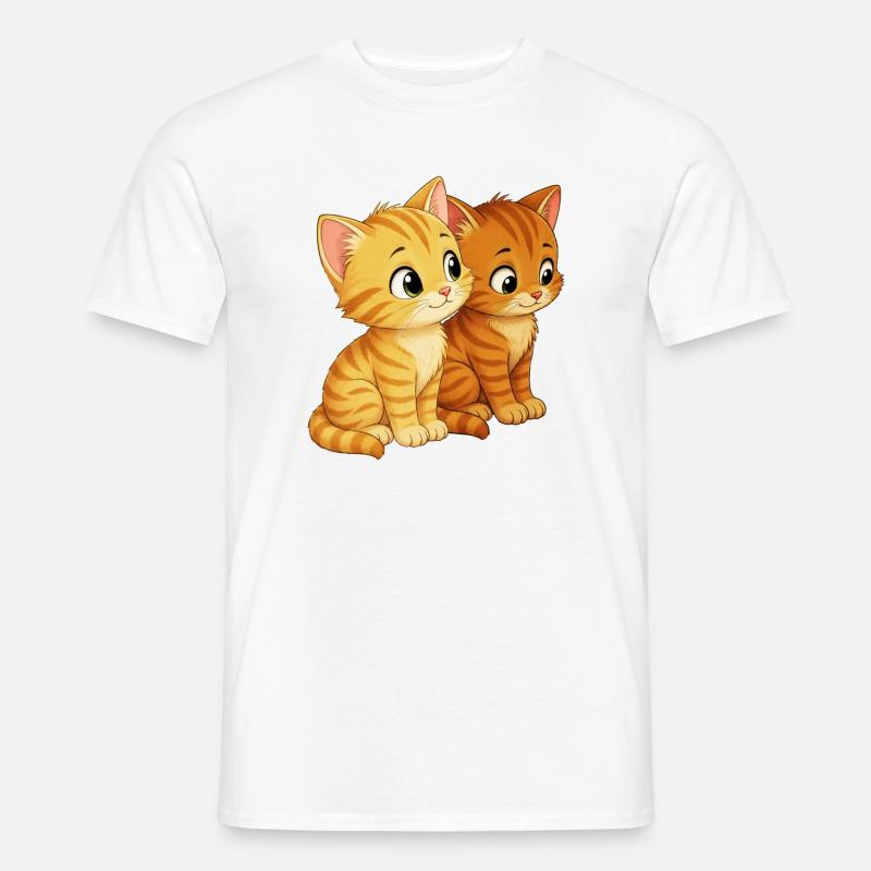Kätzchen sitzen nebeneiander - Männer T-Shirt - Weiß