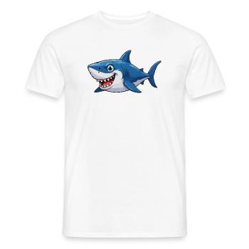 Shark Comic - Men's T-Shirt - white - Front - AI Model Male 178 dark (178cm)