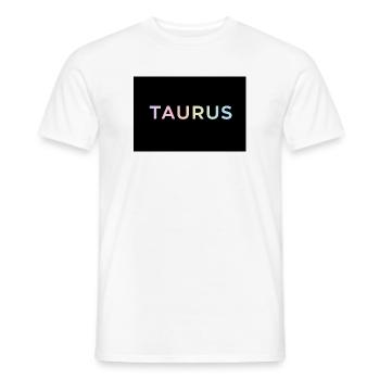 Taurus Gradient Typography - Men's T-Shirt - white - Front - AI Model Male 178 dark (178cm)