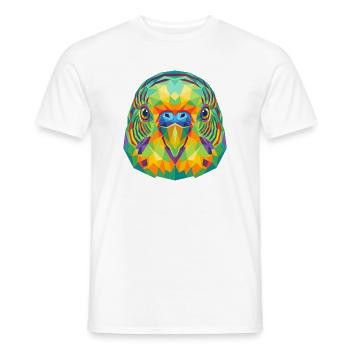 Bunte geometrische Wellensittich-Pop-Art - Männer T-Shirt - Weiß - Vorne - AI Model Male 178 dark (178cm)