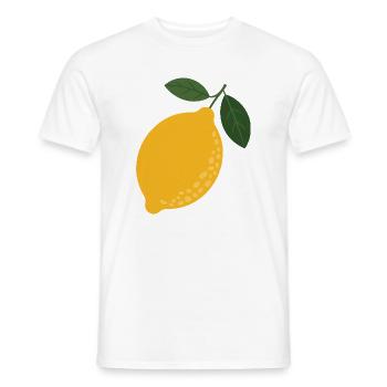 Zitrus-Illustration mit Zitronenblättern - Männer T-Shirt - Weiß - Vorne - AI Model Male 178 dark (178cm)
