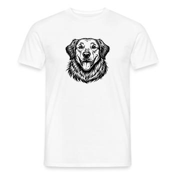 Golden Retriever heureux - T-shirt homme - blanc - Devant - AI Model Male 178 dark (178cm)