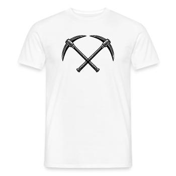 Pioches croisées - T-shirt homme - blanc - Devant - AI Model Male 178 dark (178cm)