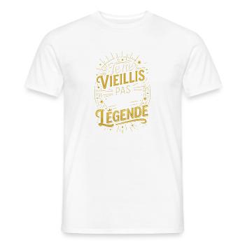 Je ne vieillis pas je deviens une légende - T-shirt homme - blanc - Devant - AI Model Male 178 dark (178cm)