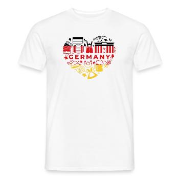 Maillot de fan de football Allemagne Heart Icons Allemagne - T-shirt homme - blanc - Devant - AI Model Male 178 dark (178cm)