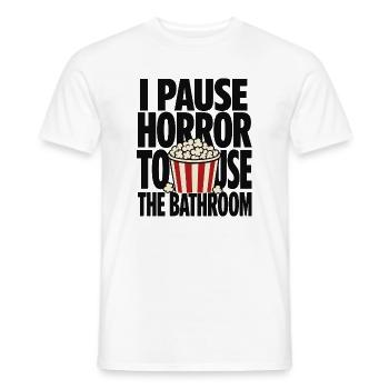 I Pause Horror To Use Bathroom - Men's T-Shirt - white - Front - AI Model Male 178 dark (178cm)