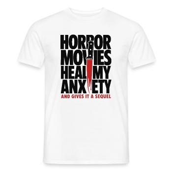Horror Movies Heal My Anxiety - Men's T-Shirt - white - Front - AI Model Male 178 dark (178cm)