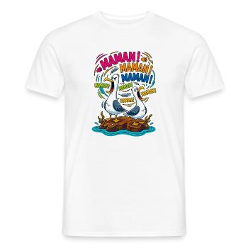 Mouettes Criant Maman Humour Mère - T-shirt homme - blanc - Devant - AI Model Male 178 dark (178cm)