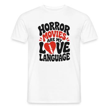Horror Movies Are My Love Language - Männer T-Shirt - Weiß - Vorne - AI Model Male 178 dark (178cm)