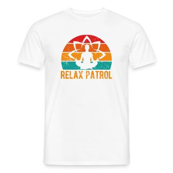 Yoga Relax Patrol Funny Yoga - Men's T-Shirt - white - Front - AI Model Male 178 dark (178cm)