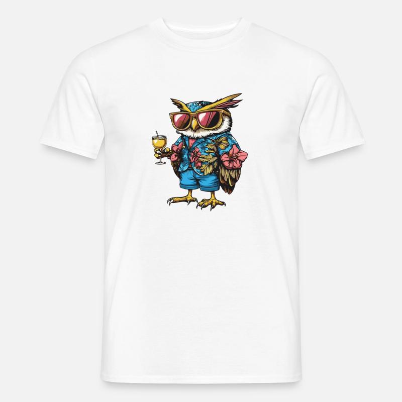 Owl Comic Summer - Men's T-Shirt - white