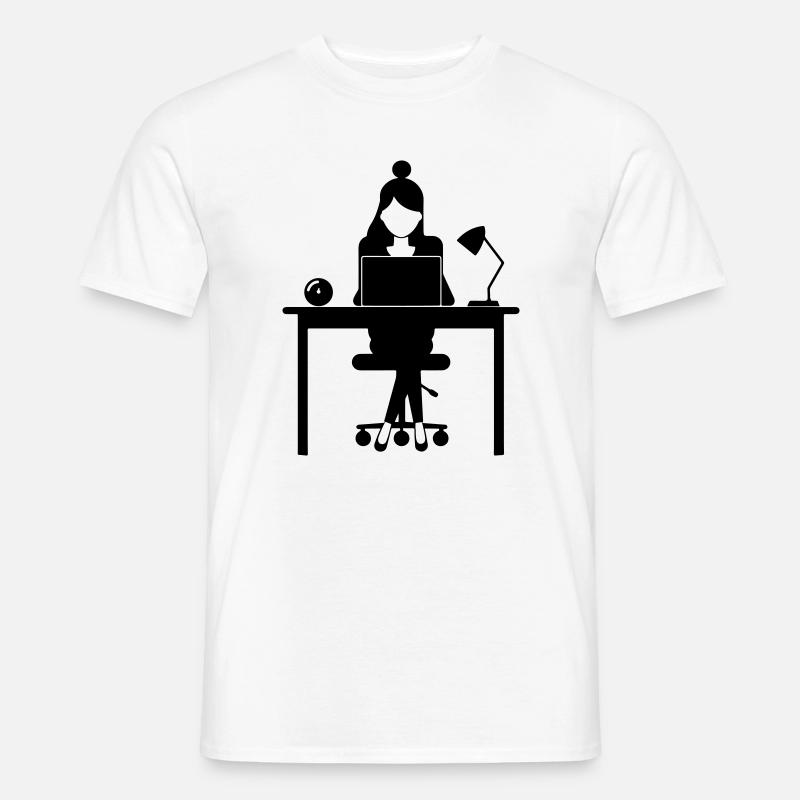 Frau Computer Job Büro - Männer T-Shirt - Weiß