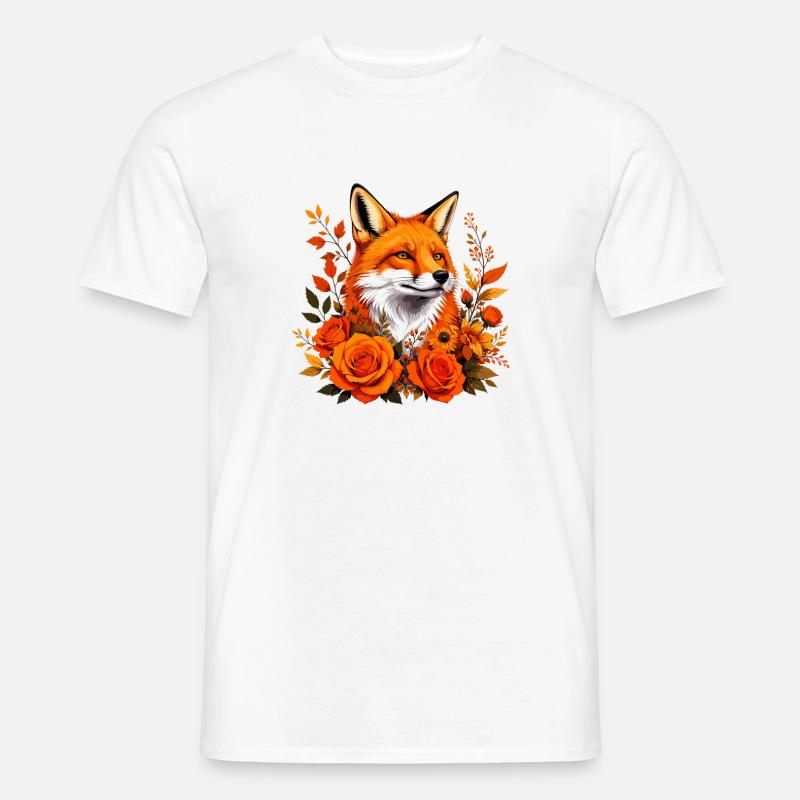 Fuchs im Herbstrausch - Männer T-Shirt - Weiß