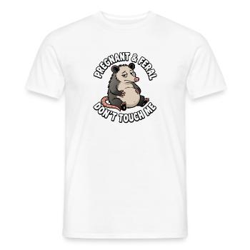 Schwangere und wilde „Fass mich nicht an“-Opossum- - Männer T-Shirt - Weiß - Vorne - AI Model Male 178 dark (178cm)