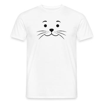 Seal Face Seal Seal Face Seal Face - T-shirt homme - blanc - Devant - AI Model Male 178 dark (178cm)