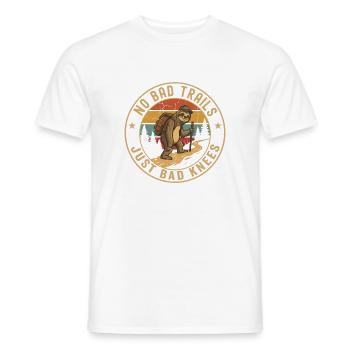 No Bad Trails Sloth Hiking Tee - Männer T-Shirt - Weiß - Vorne - AI Model Male 178 dark (178cm)