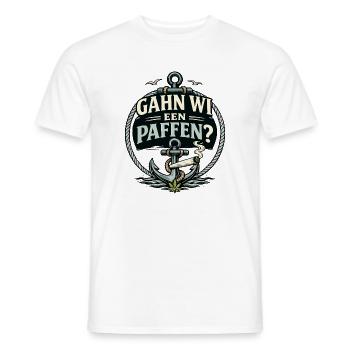 Plattdeutsch Kiffer Humor Nordsee Moin Spruch - Männer T-Shirt - Weiß - Vorne - AI Model Male 178 dark (178cm)