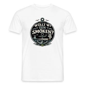 Plattdeutsch Kiffer Humor Nordsee Moin Spruch - Männer T-Shirt - Weiß - Vorne - AI Model Male 178 dark (178cm)