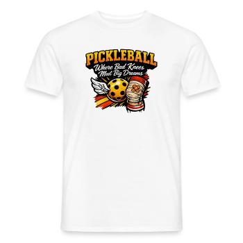 Grands rêves au pickleball, puissance des genoux - T-shirt homme - blanc - Devant - AI Model Male 178 dark (178cm)